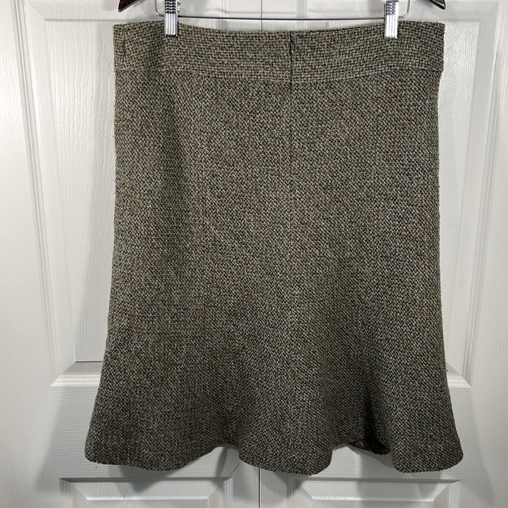 Y2K Tweed Mini Skirt Brown A-Line Vintage High Waisted - Picture 4 of 9